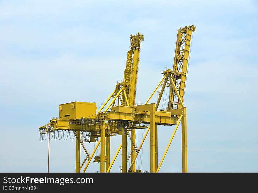 Crane for lifting in the harbors. Crane for lifting in the harbors