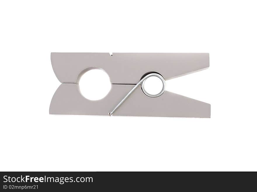 Isolated clothes peg over white