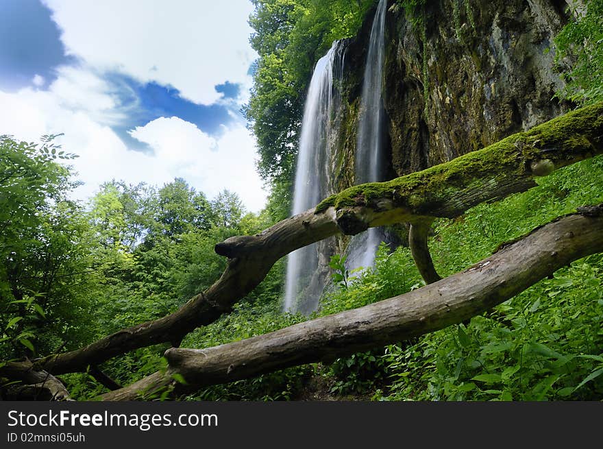 Waterfall in the nature park Papuk