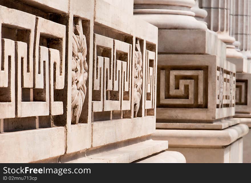 A Row of Pattern on a Base for the Building Pillar. A Row of Pattern on a Base for the Building Pillar