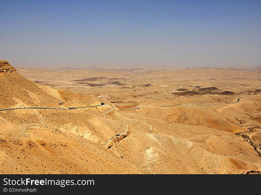 View of Negev desert in the south Israel