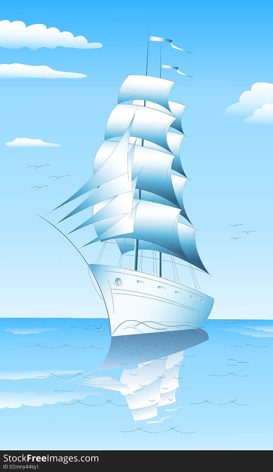 Sailing Ship In Sea