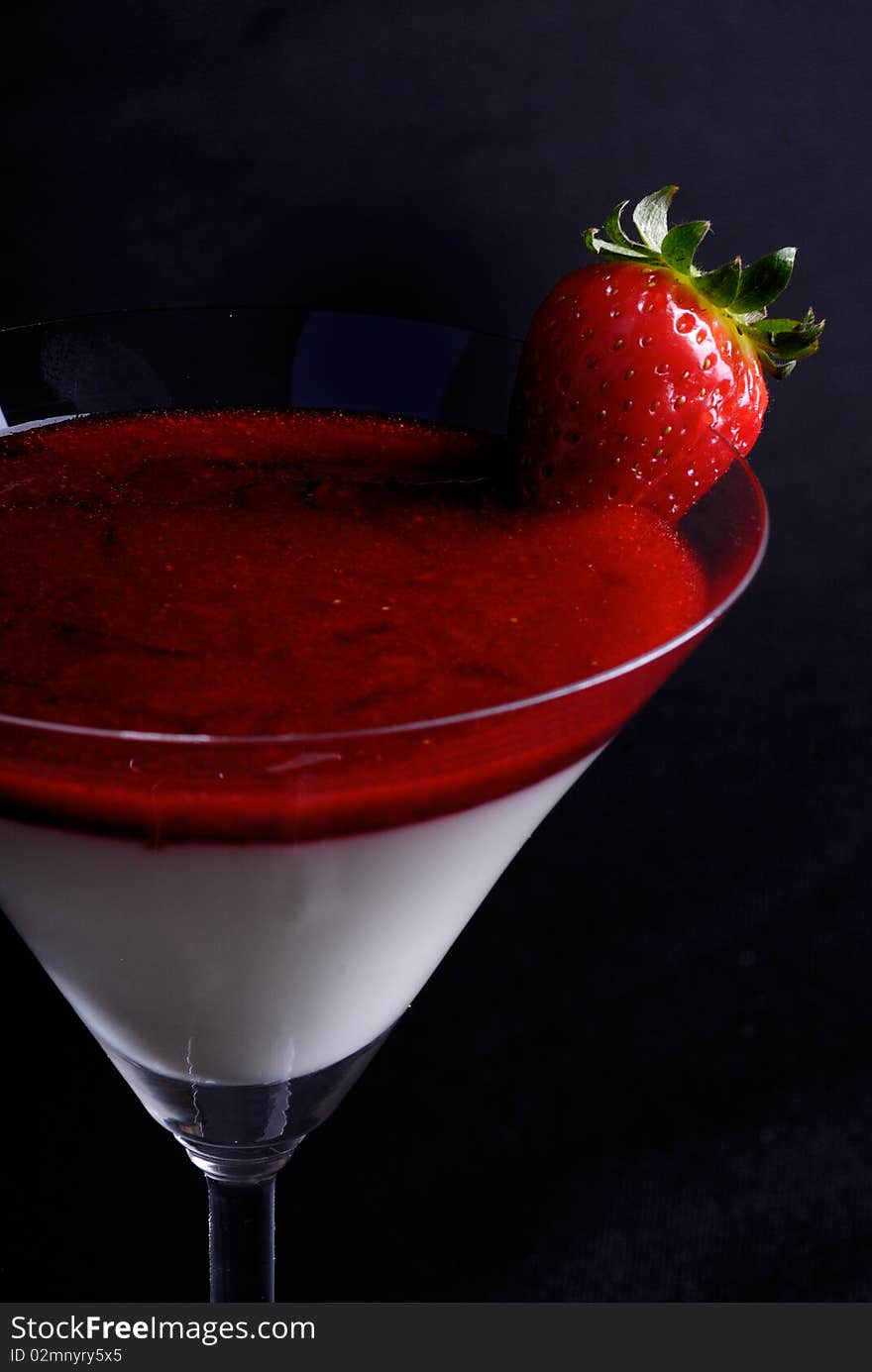 Two color strawberry dessert