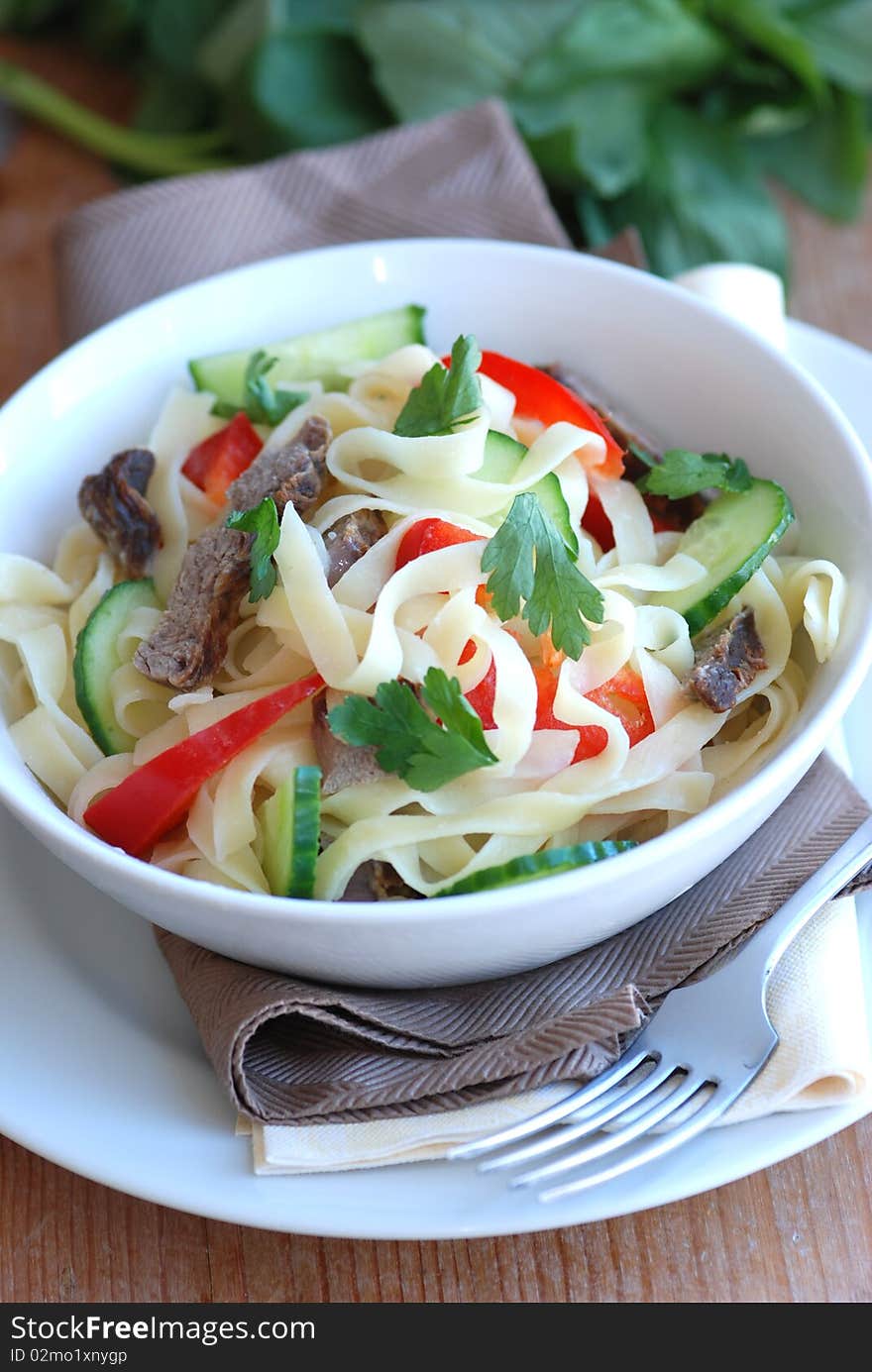 Noodles In A Bowl