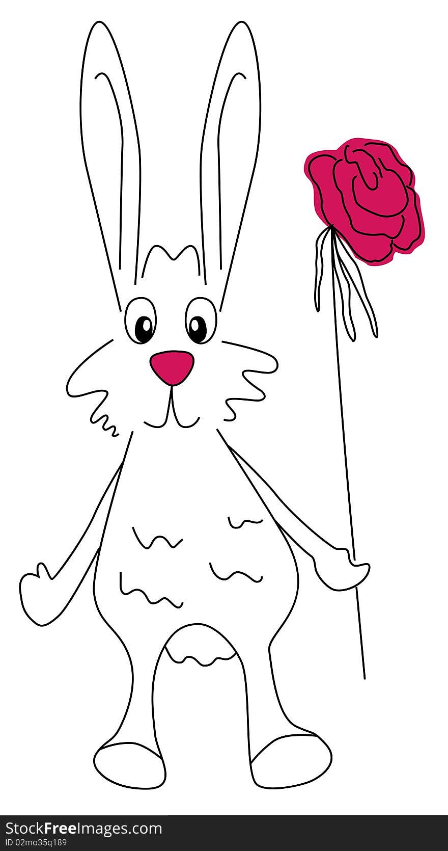 The white rabbit with rose