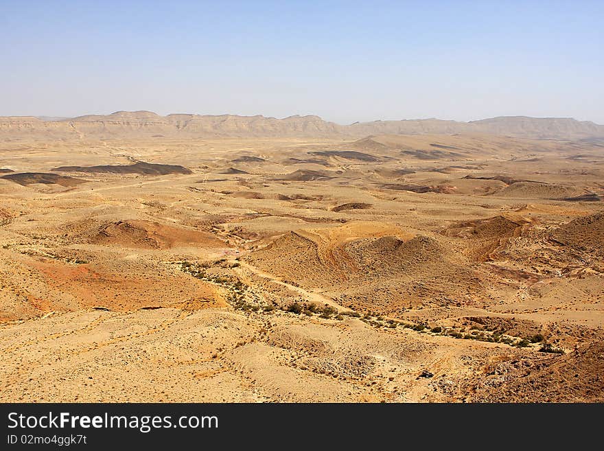 View of Negev desert in the south of Israel