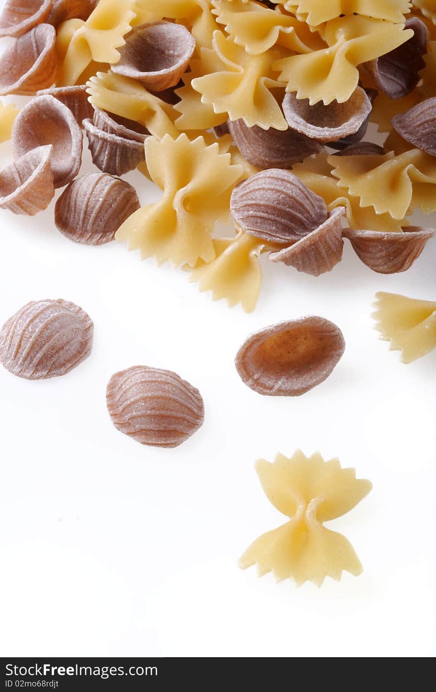 Italian farfalle and orechiette background