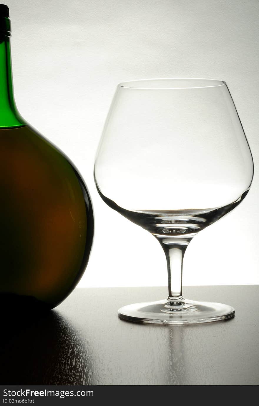 Cognac Bottle And Glass