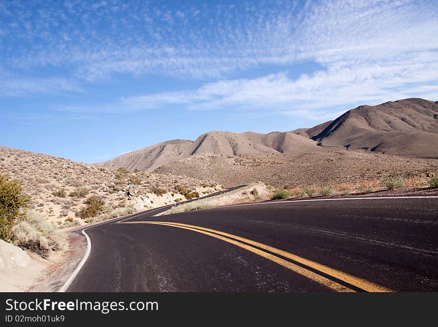 Winding desert highway