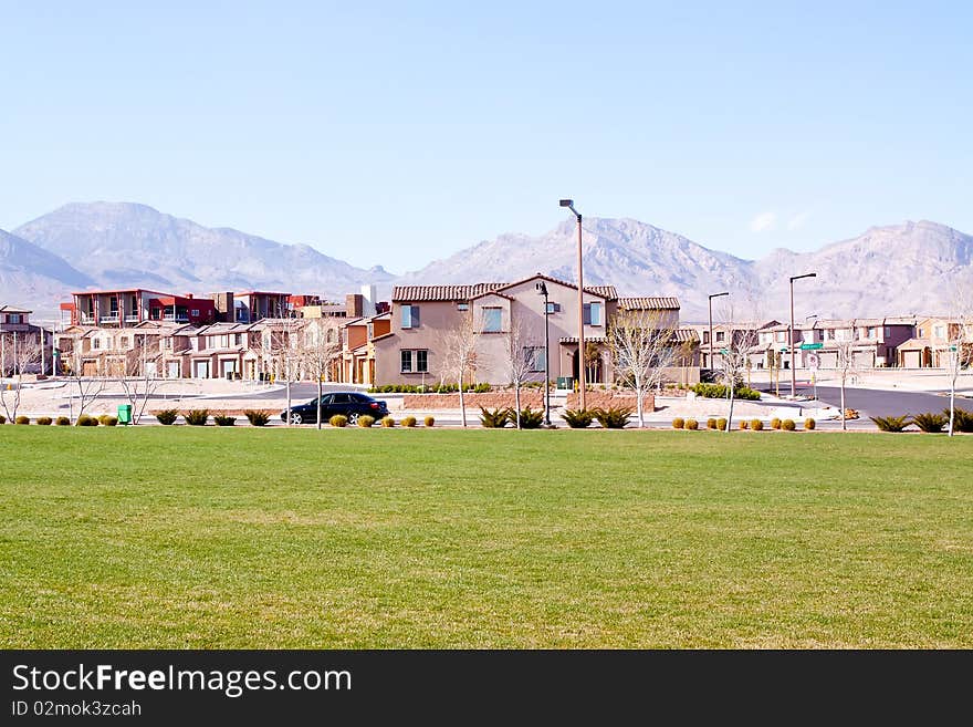 Suburban houses in a quiet southwestern neighborhood. Suburban houses in a quiet southwestern neighborhood