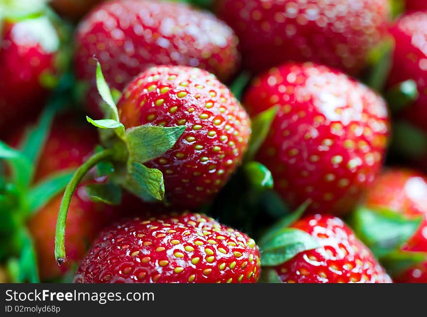 Abstract Fresh Ripe Strawberries Background