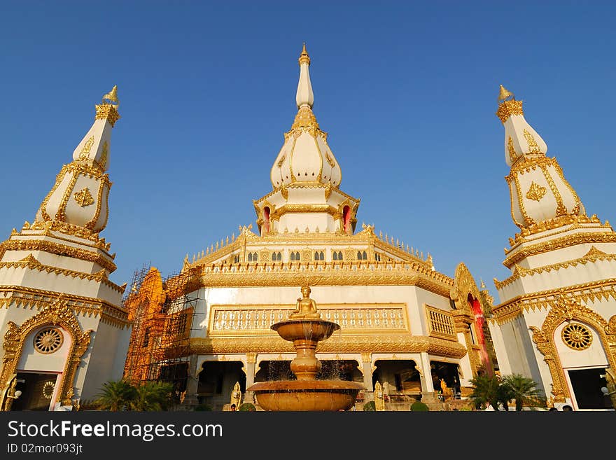 Stupa of buddha religion with blue sky background. Stupa of buddha religion with blue sky background.