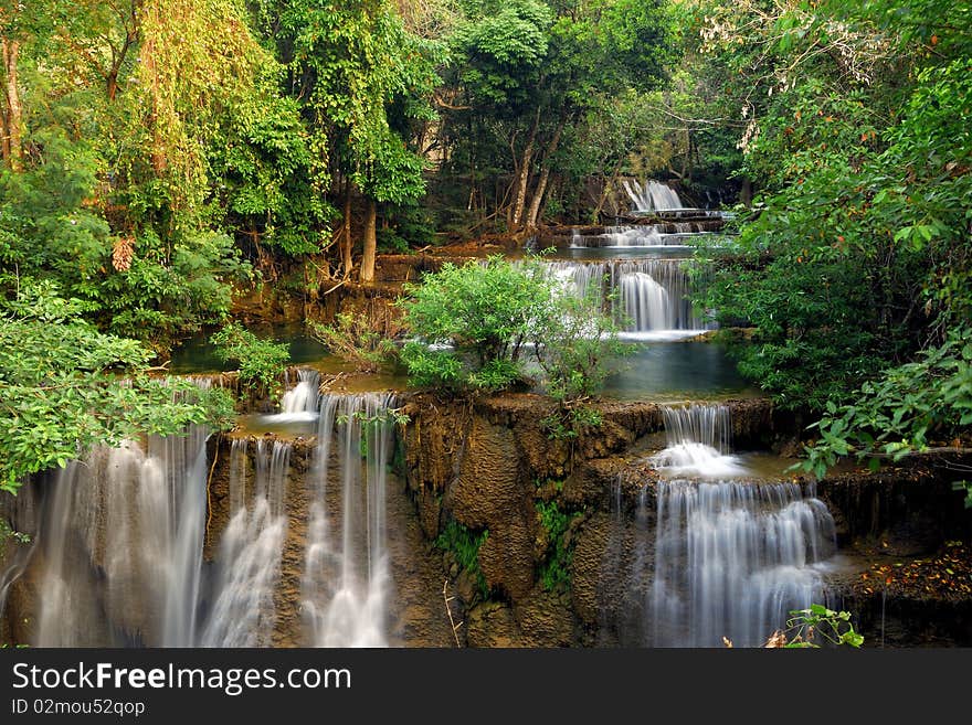 Waterfall in deep forest of Thailand