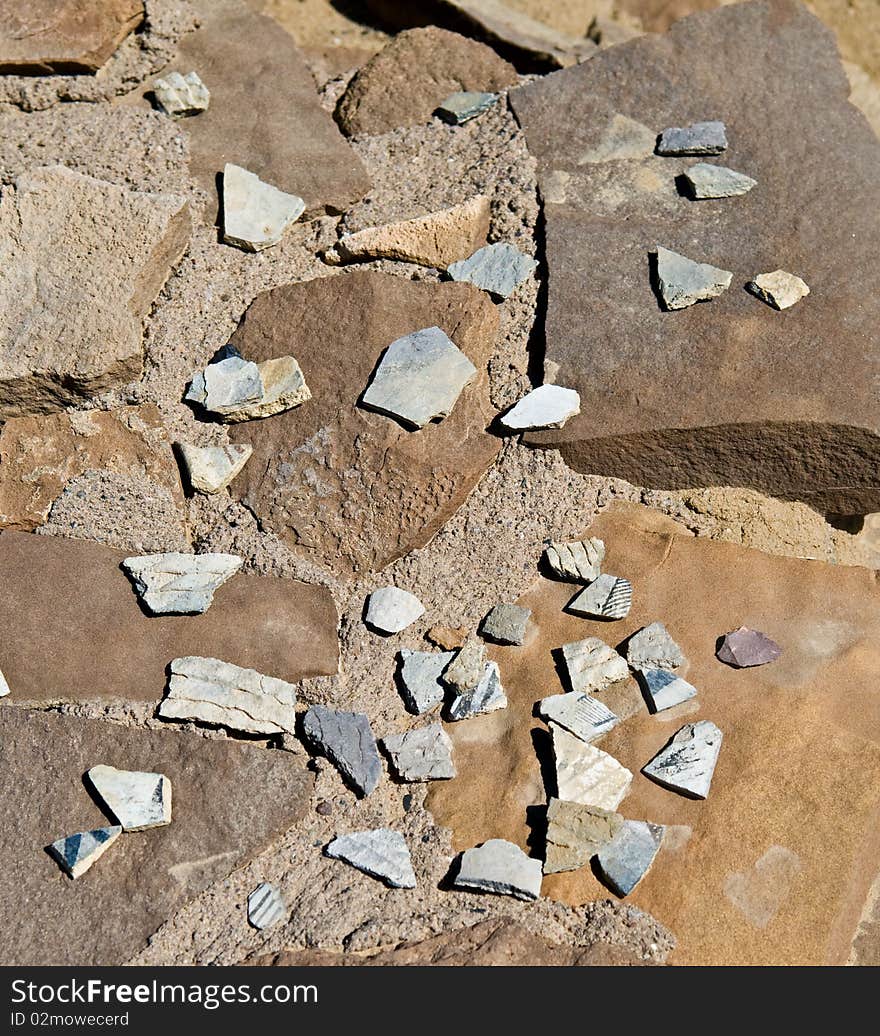 Pottery shards, Chaco Canyon, New Mexico