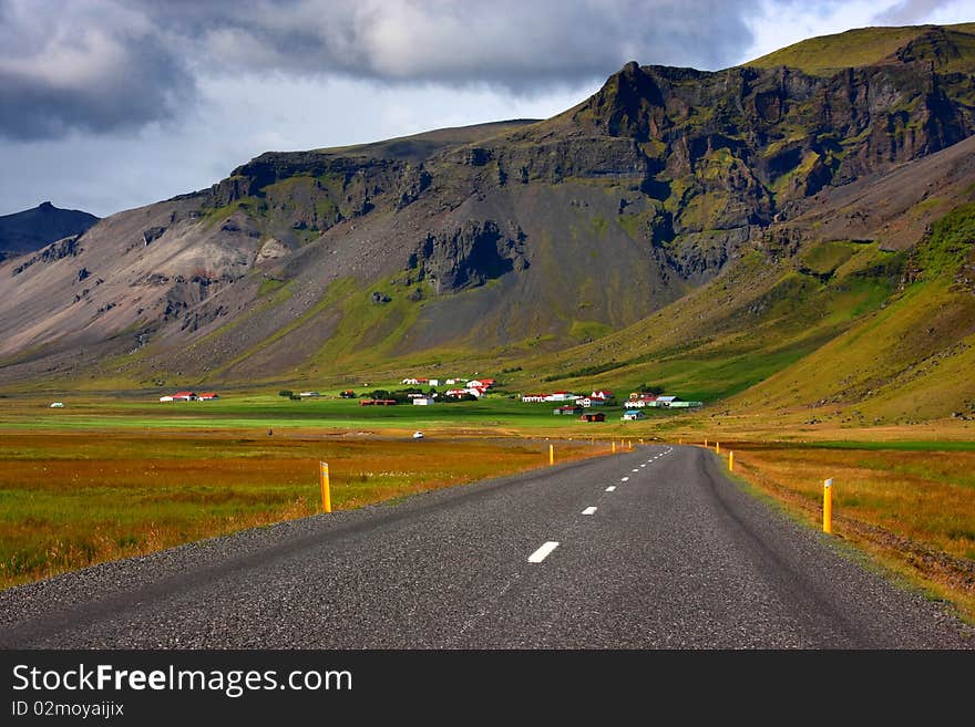 Country road in Southern Iceland