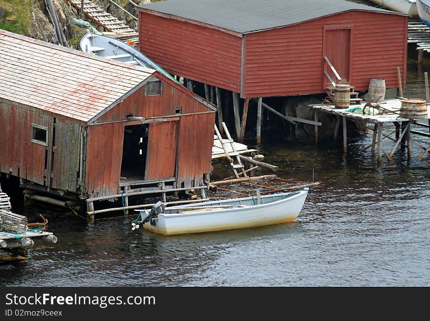 Tranquil scene of fishing Stages