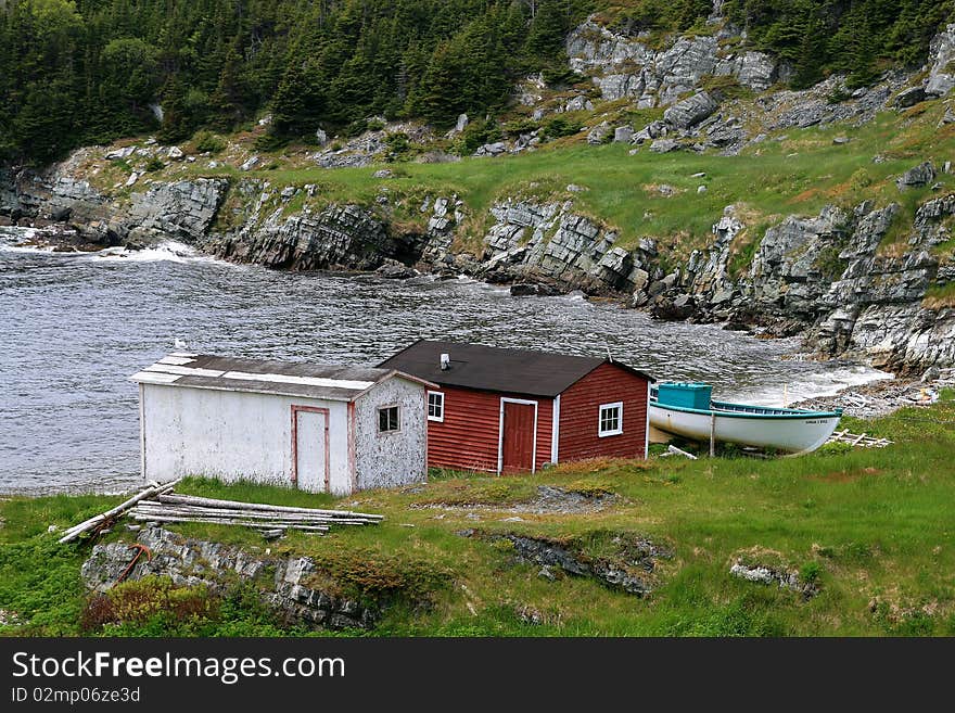 Tranquil scene of fishing Stages