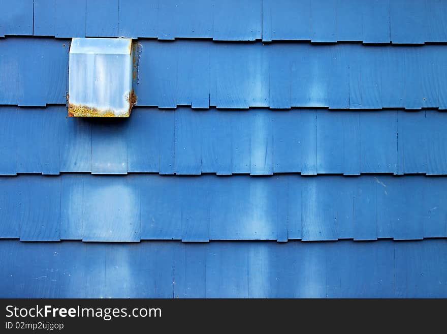Dusty Blue Wooden Shingles weathered and aged