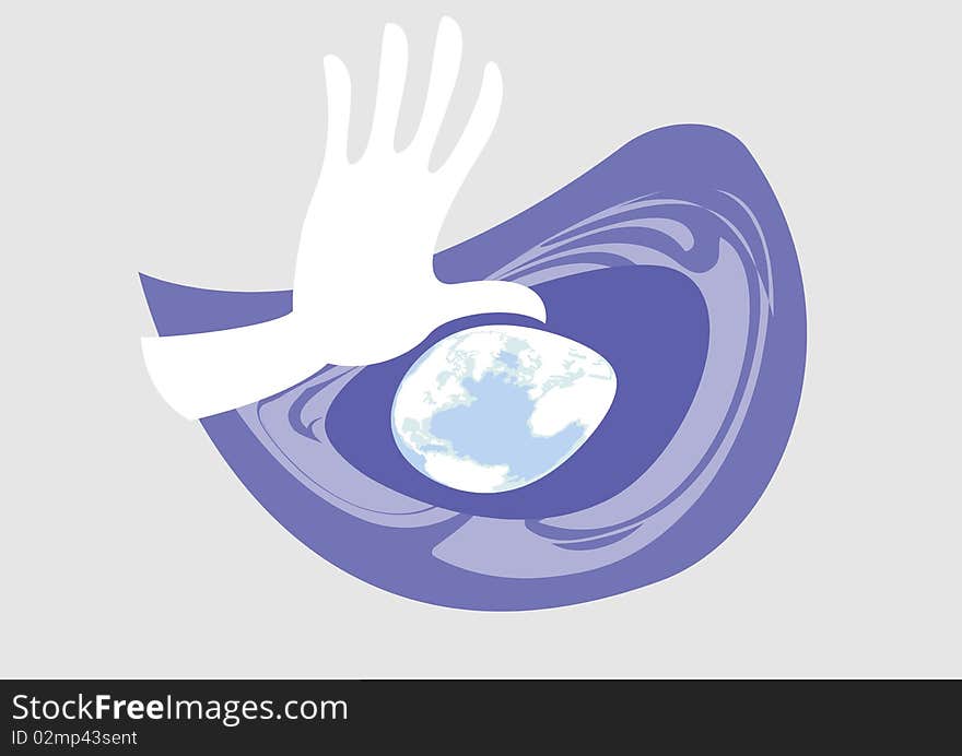 Illustration symbolizes the protection of the planet by 
man. Illustration symbolizes the protection of the planet by 
man