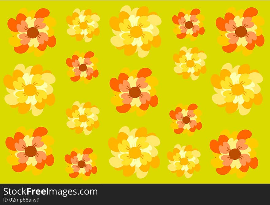 Flower vintage orange and yellow background. Flower vintage orange and yellow background