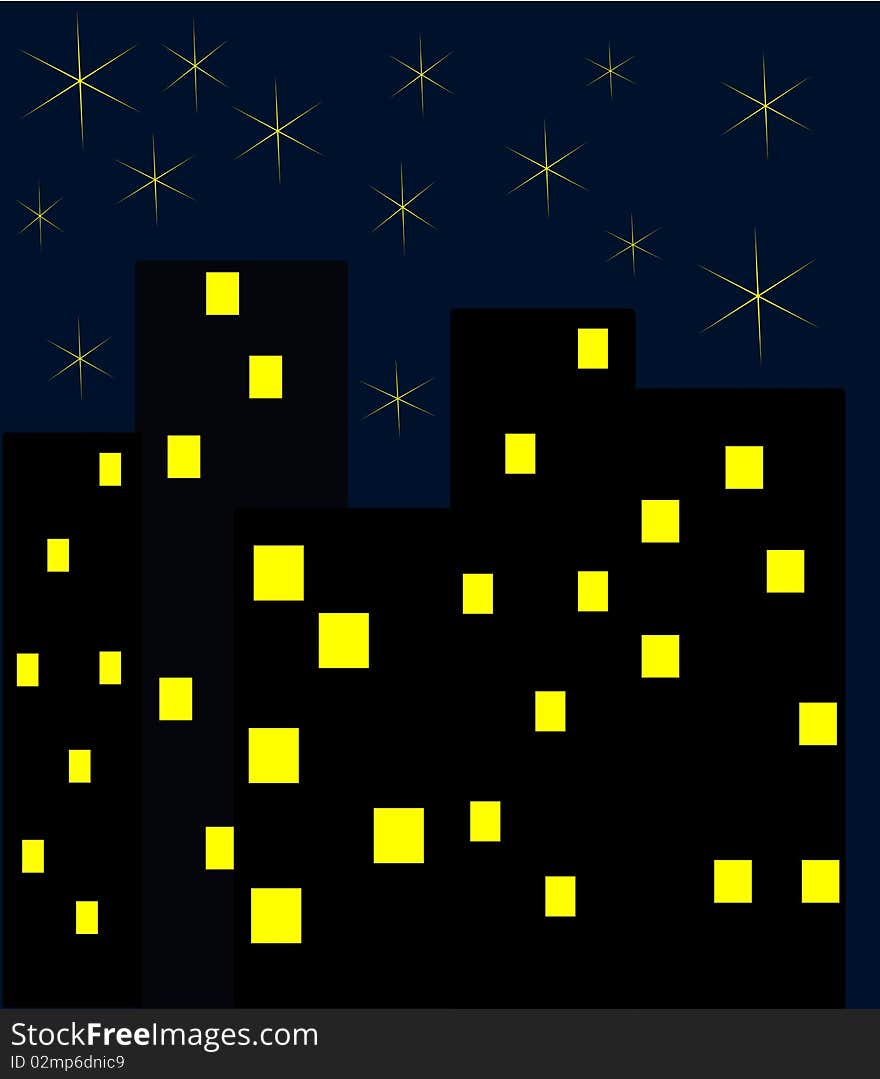 Night at the city. Vector illustration. Night at the city. Vector illustration