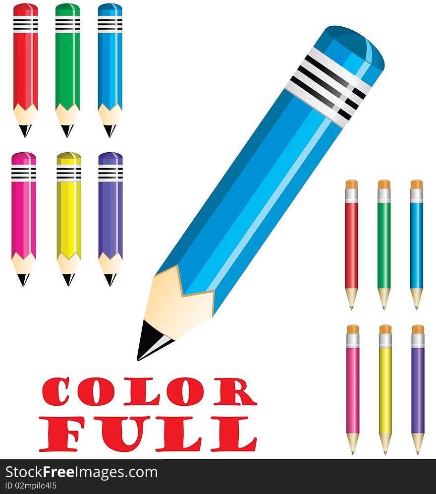 Illustration of two sets of colorfull crayons, one more playfull, one more serious. Vector done in Adobe Illustrator, saved as an AI8 EPS file. Can be scaled to any size without loss of quality.