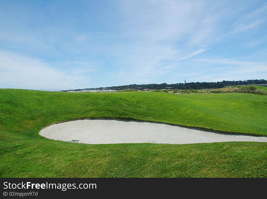 Lush green grass at golf course in the hills. Lush green grass at golf course in the hills.