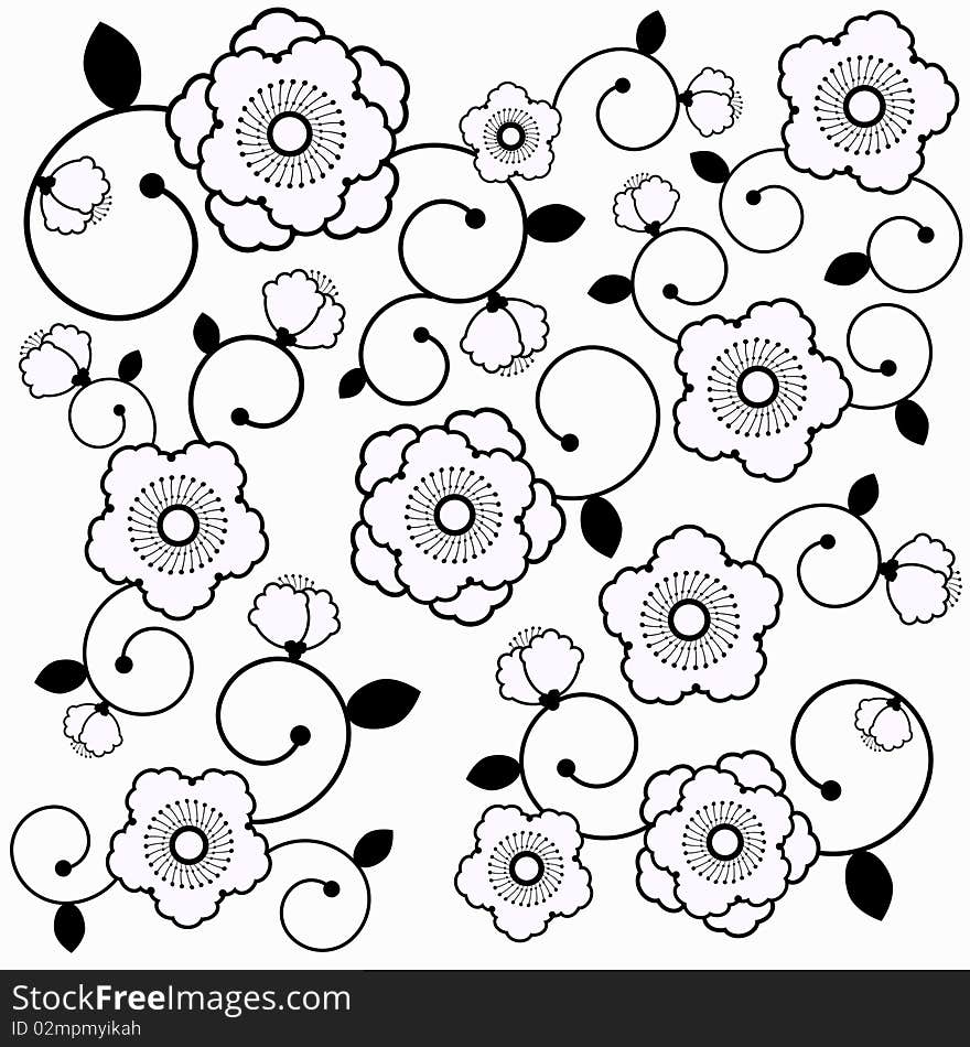 Abstract style floral design vector