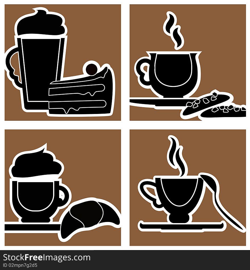 4 different coffee design vector