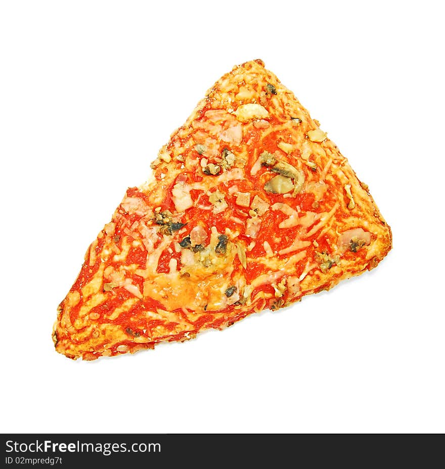 Pizza slice isolated on white