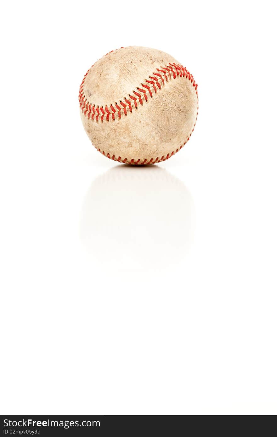 Single Baseball Isolated on White