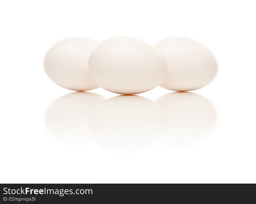 Three Eggs on White Background