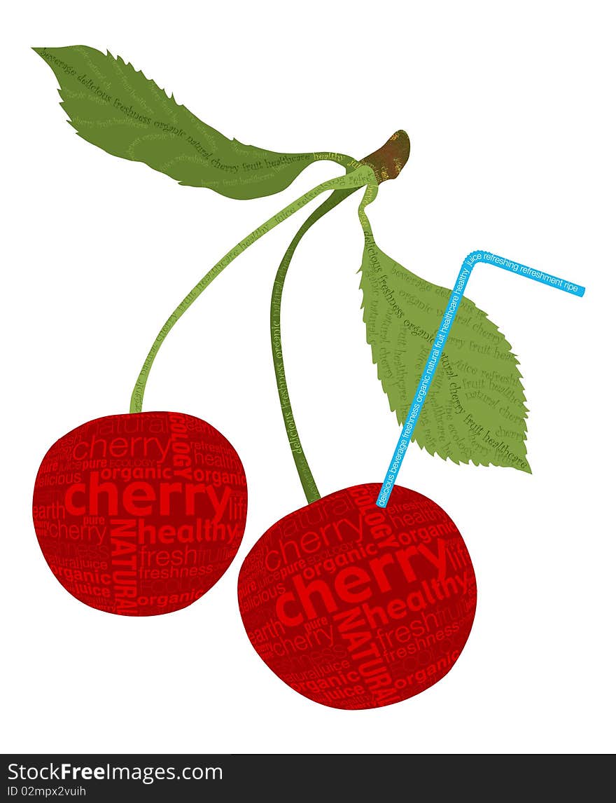 Cherry fruit shapes from letters. Cherry fruit shapes from letters