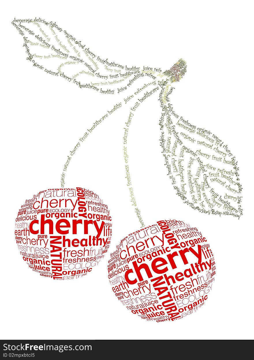 Cherry fruit shapes from letters. Cherry fruit shapes from letters