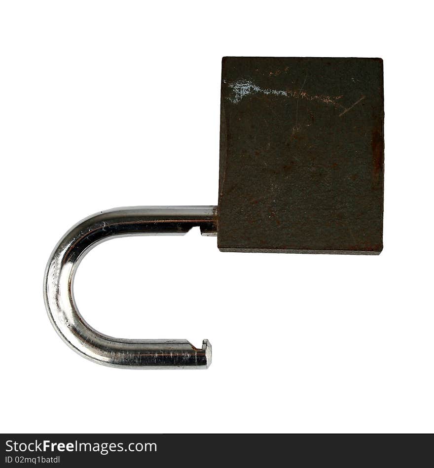 Small black metal lock with keys