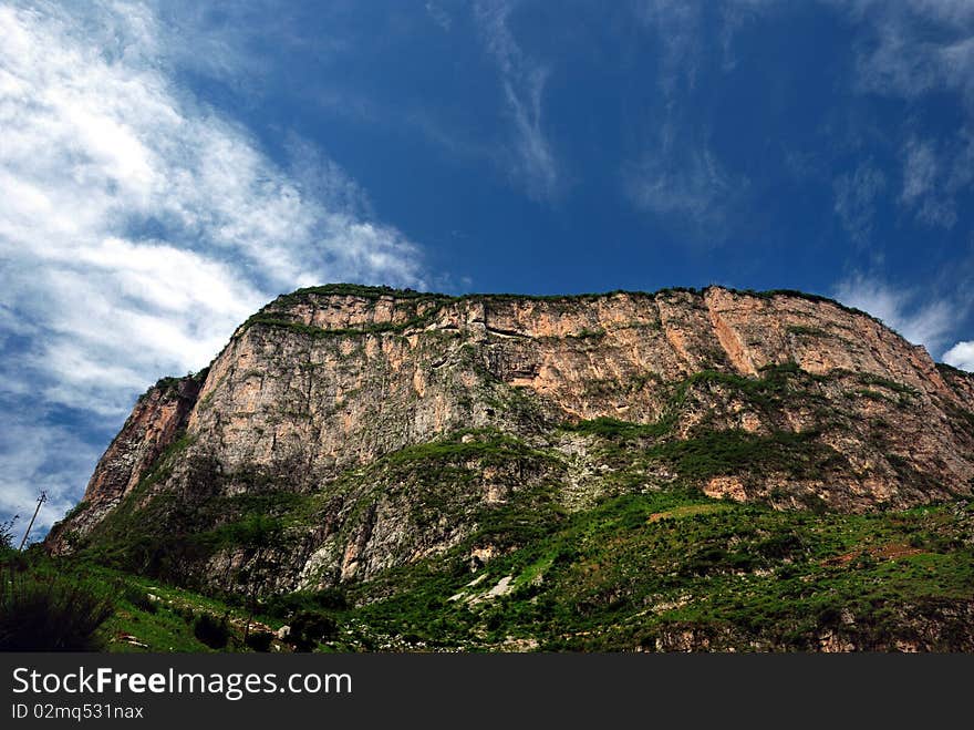 Mountains by the Dadu river valley in china which is one of the deepest canyon in the world.