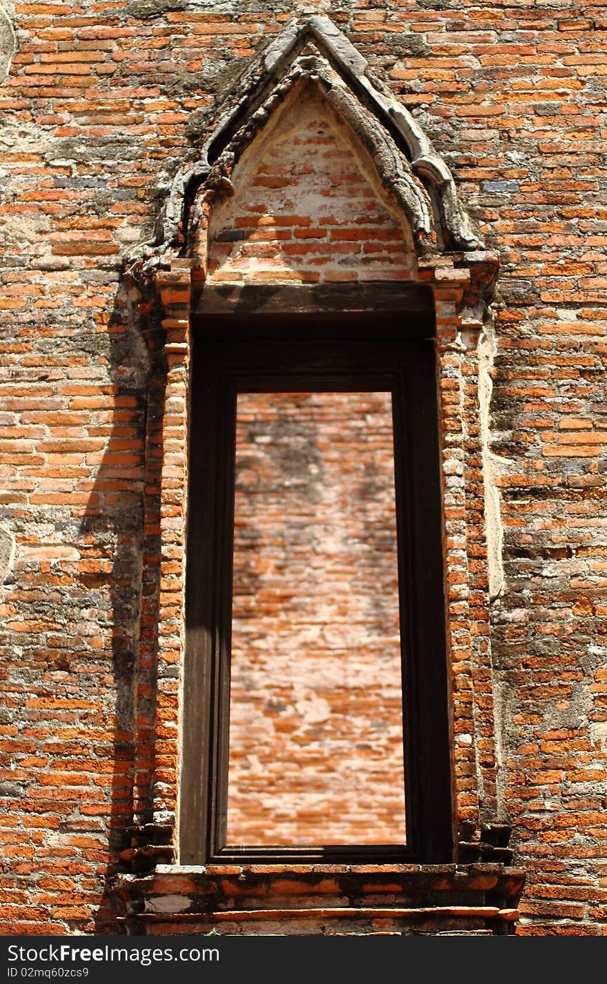 Ancient temple Window at Ayutthaya