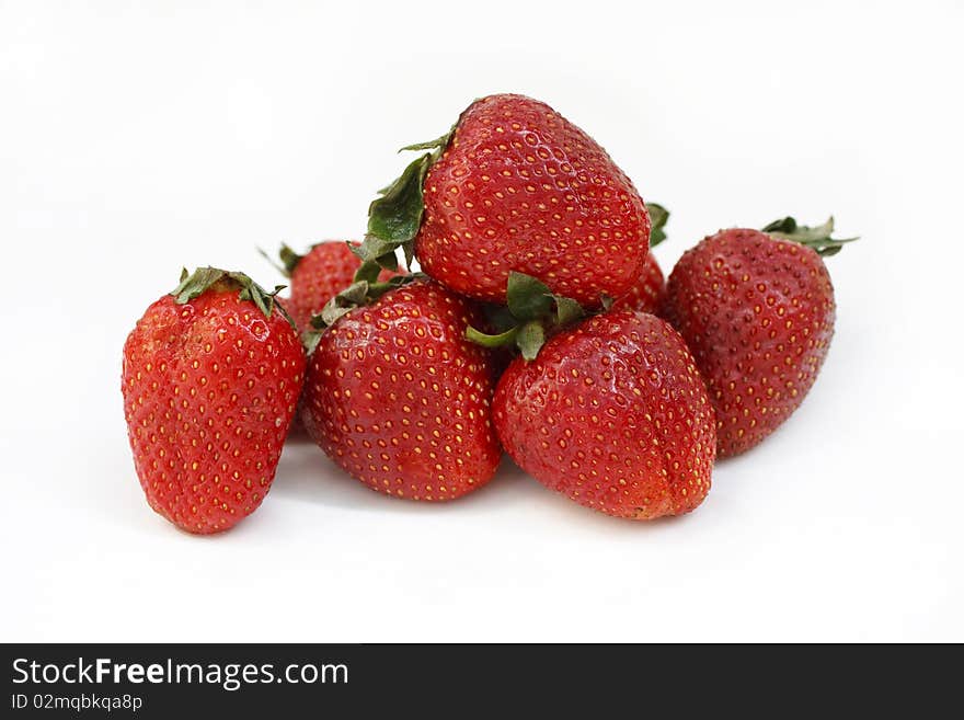 Strawberry berries on a white background