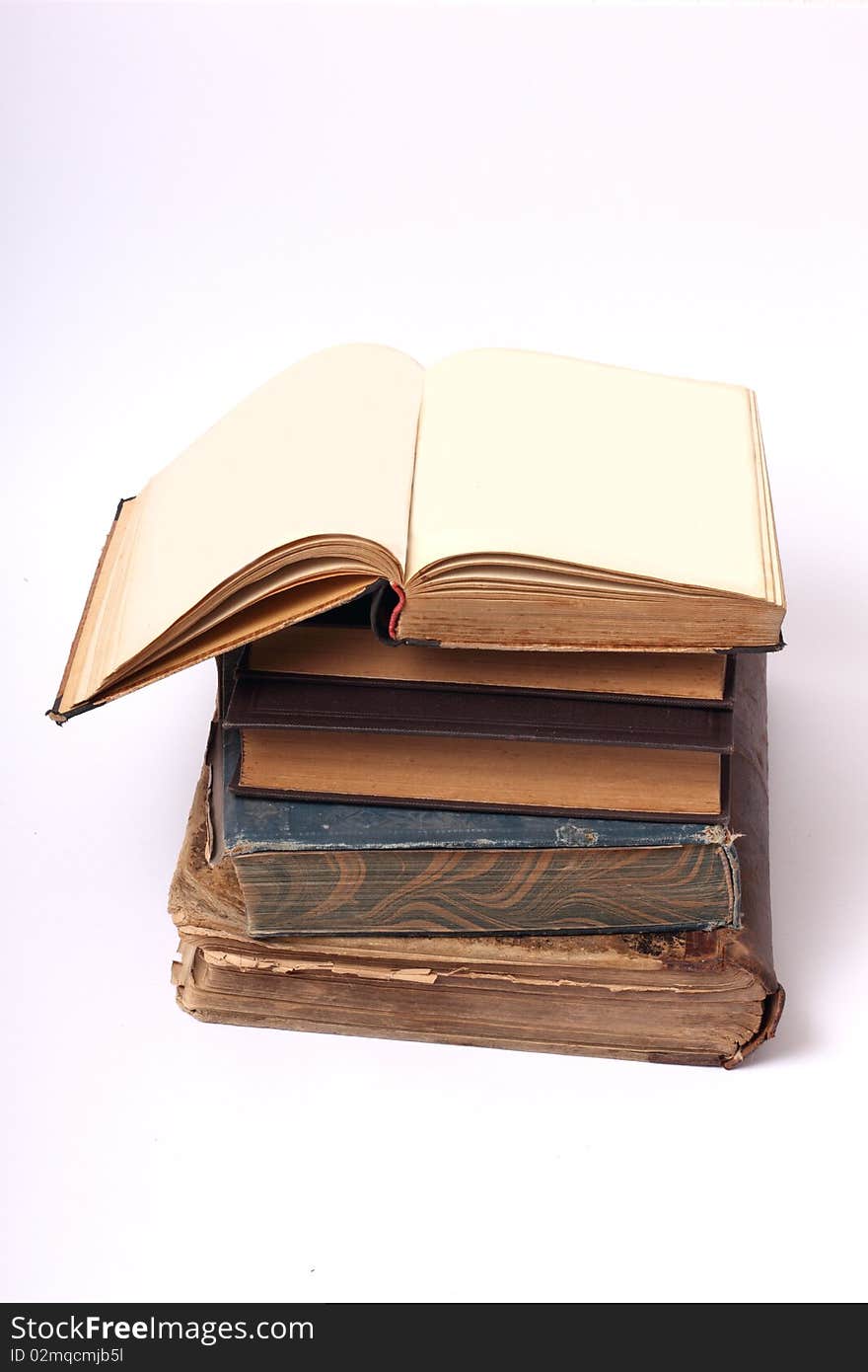 Stack of books on white background. Stack of books on white background.