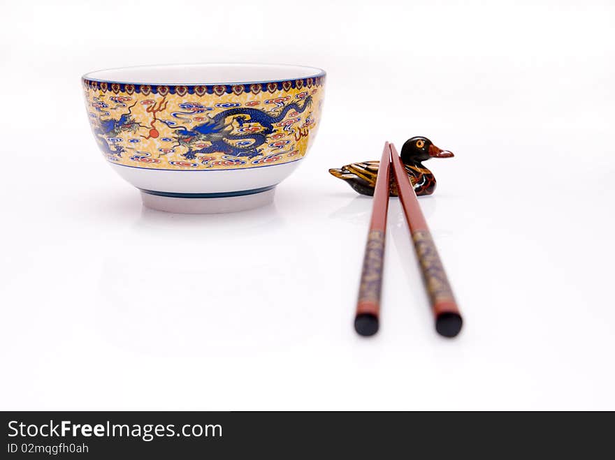 Chop sticks with bowl