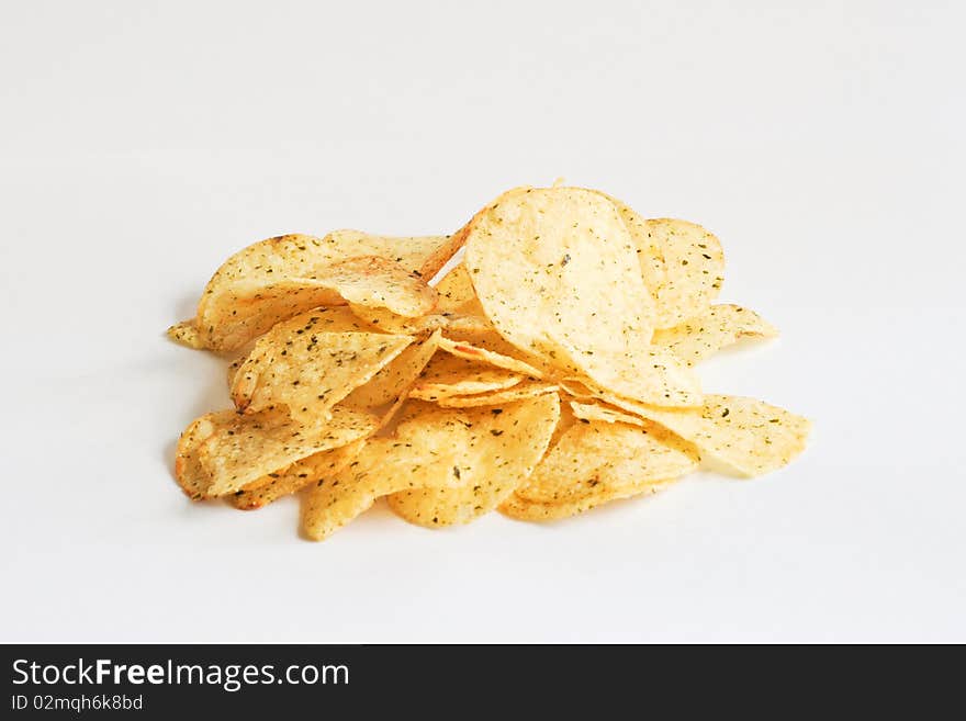 Potatoes on white background close up shoot