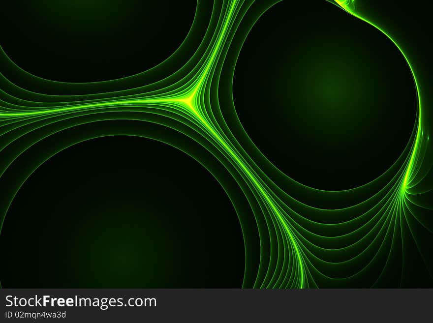 Green abstract background with soft gradient. The image is divided by the lines of light on three parts. You have a place for text