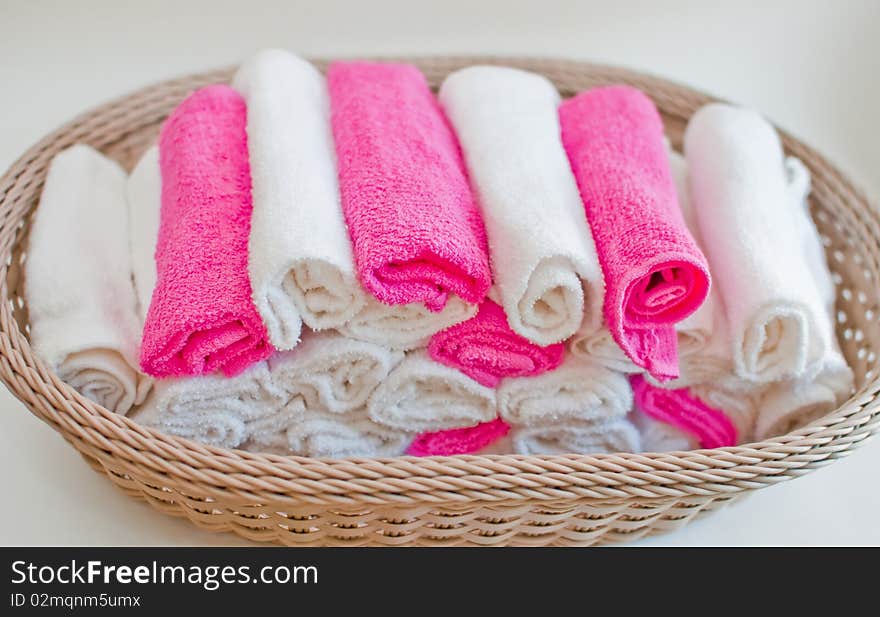 Rolled Towels In Basket