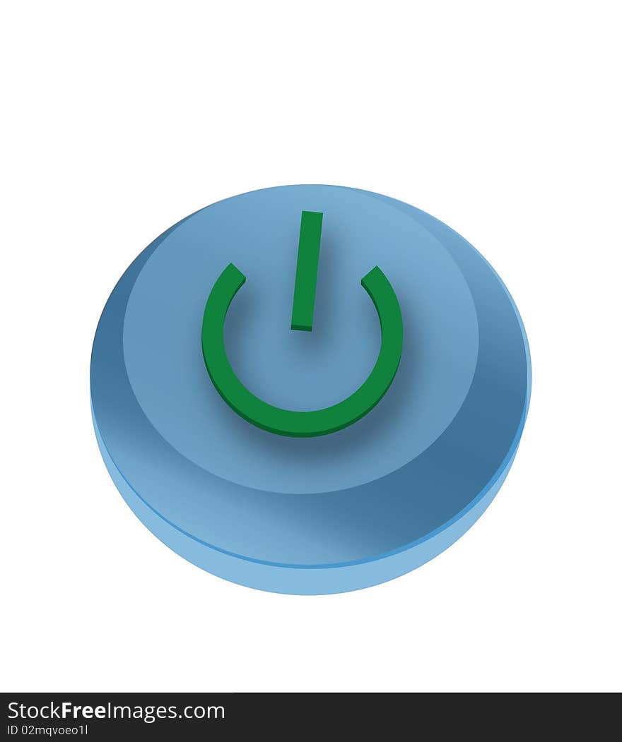 Blue button with the symbol