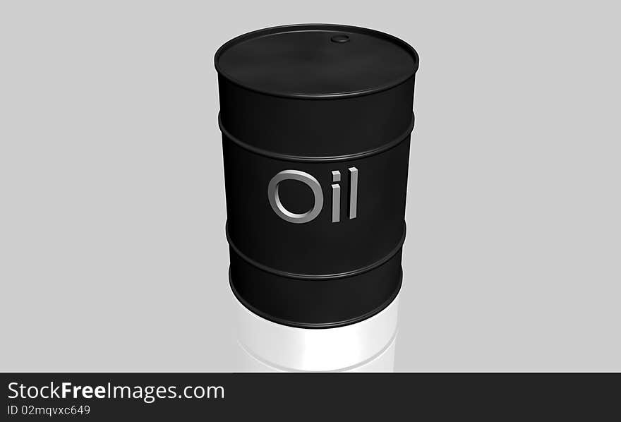 Oil drum isolated in white