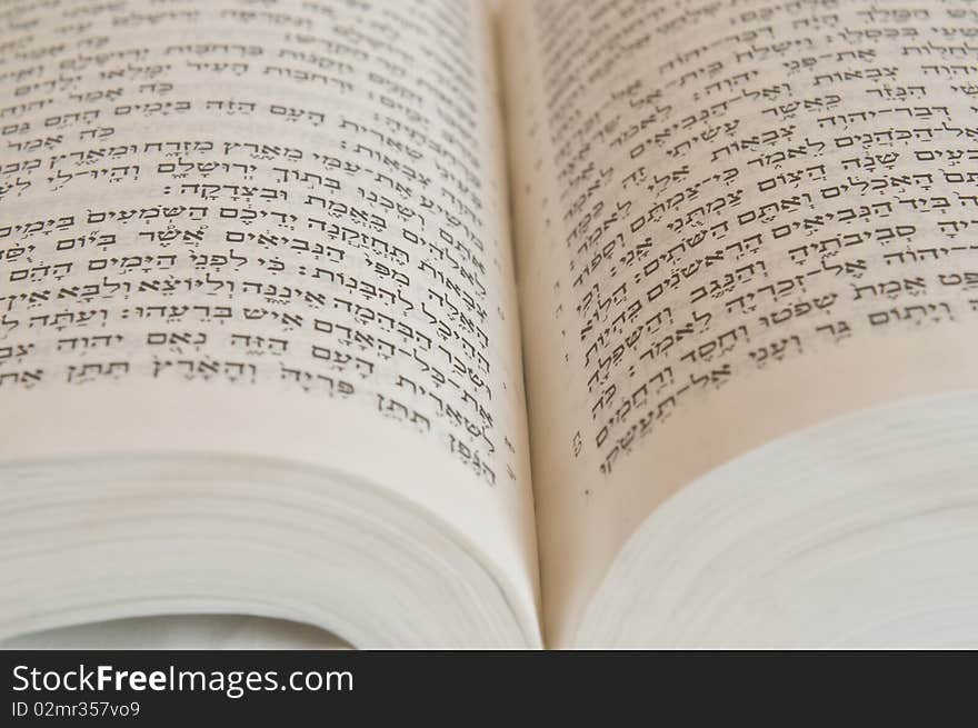 Open Bible with Hebrew text