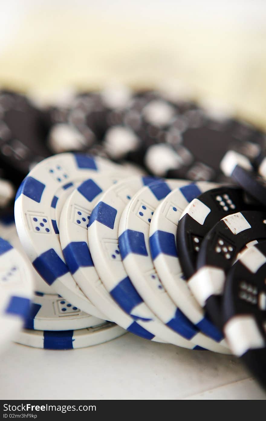 Playing cards in the white table