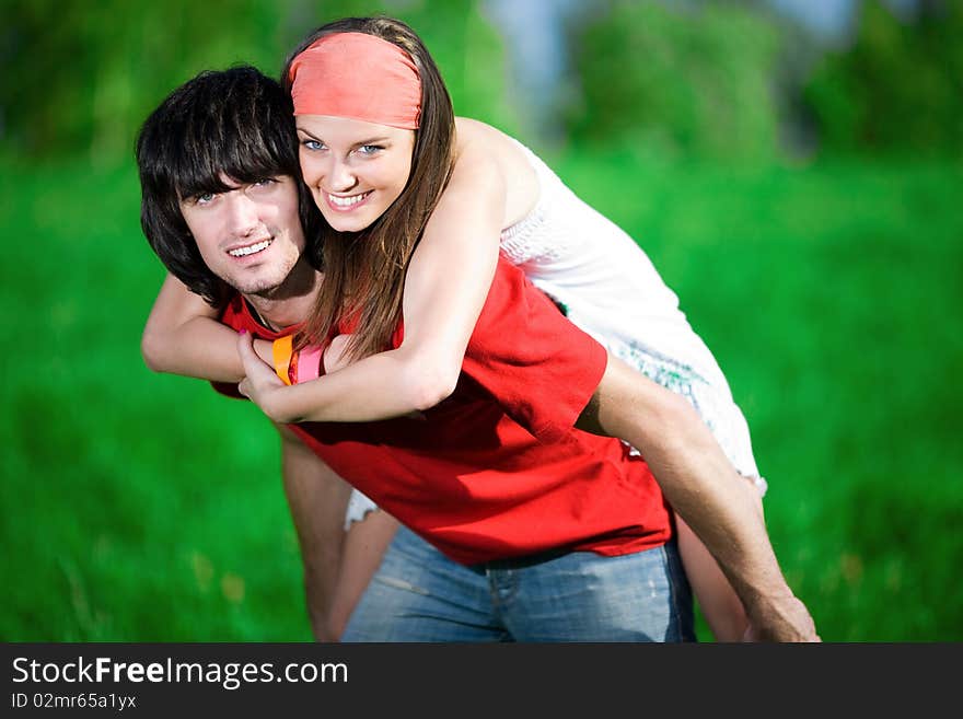 Boy with long-haired girl