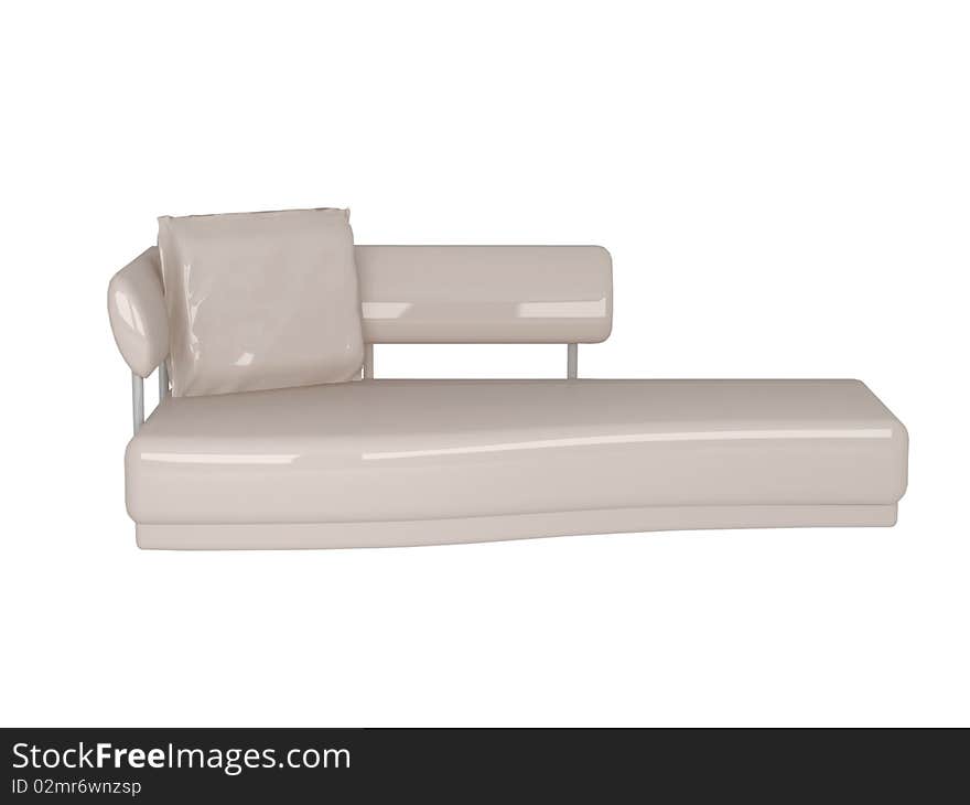 Modern brown sofa isolated on white background, 3D illustrations. Modern brown sofa isolated on white background, 3D illustrations