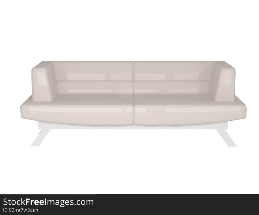 Modern brown sofa, isolated